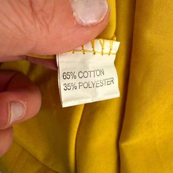 Yellow Tie Front Button Down Spaghetti Strap Midi Dress - Tumeric color - Picture 4 of 12